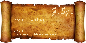 Főző Szabina névjegykártya